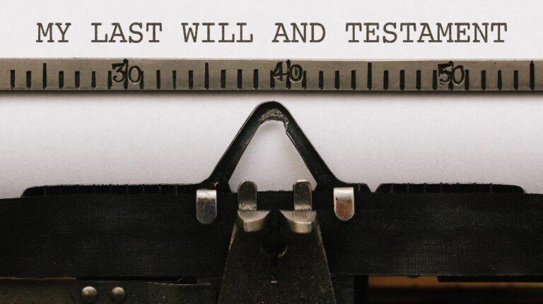 My Last Will and Testament Text on paper in Vintage type writer machine